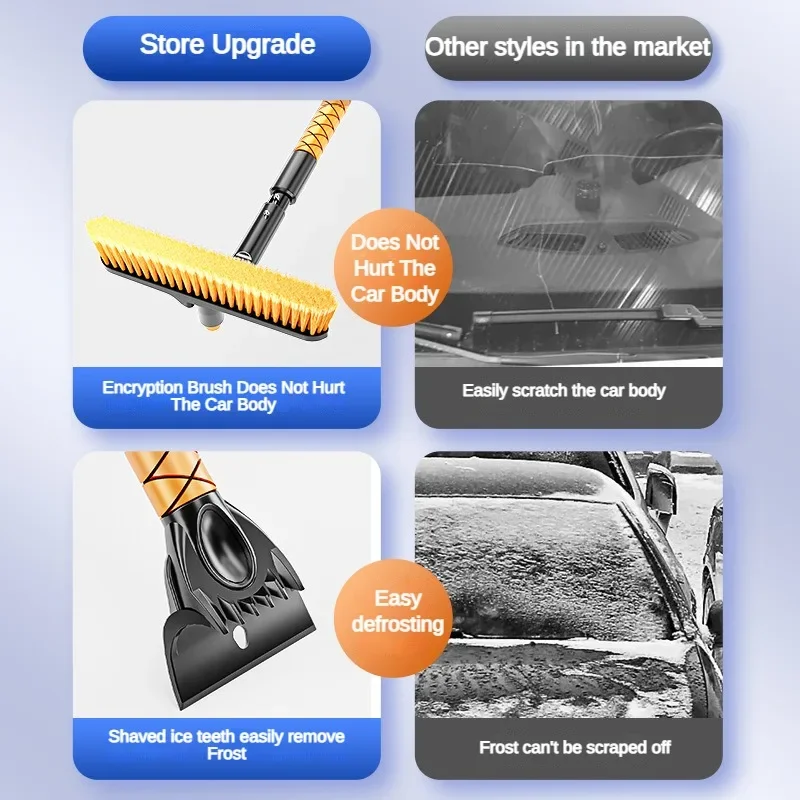 Car Snow Removal Shovel Snow Ice Scraper Brush Shovel Removal Brush Car Windshield Cleaning Scraping Tool Winter Tool windshield shovel snow shovel car snow brush