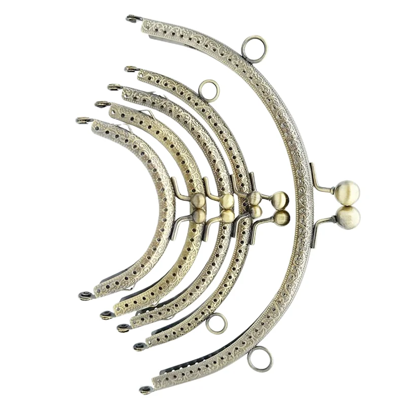 8.5/10.5/12.5/15/20.5cm Silver Bronze Basic Semicircle Metal Purse Frame Kiss Clasp Lock DIY Bag Accessories