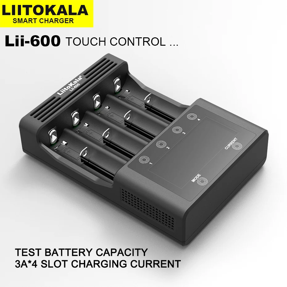 LiitoKala Lii-600 Battery Charger Li-ion 3.7V NiMH 1.2V 18650 26650 21700 26700 AA AAA battery charger battery charger adapter