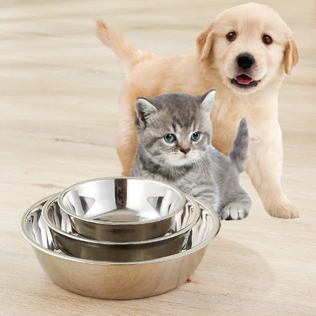 Stainless Steel Metal Dog Bowl for Small Medium Large Dogs Replacement Basic Dog Bowls Thickened Dog Water Feeder Bowls Pet Supp 5