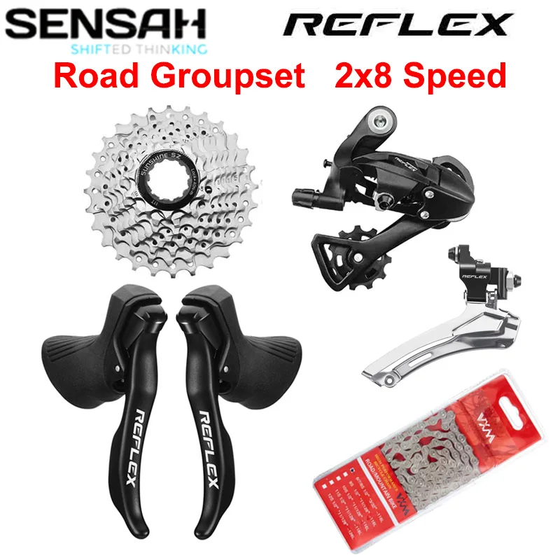 Sensah反射道路バイクシフター2 × 8速度リアディレイラー