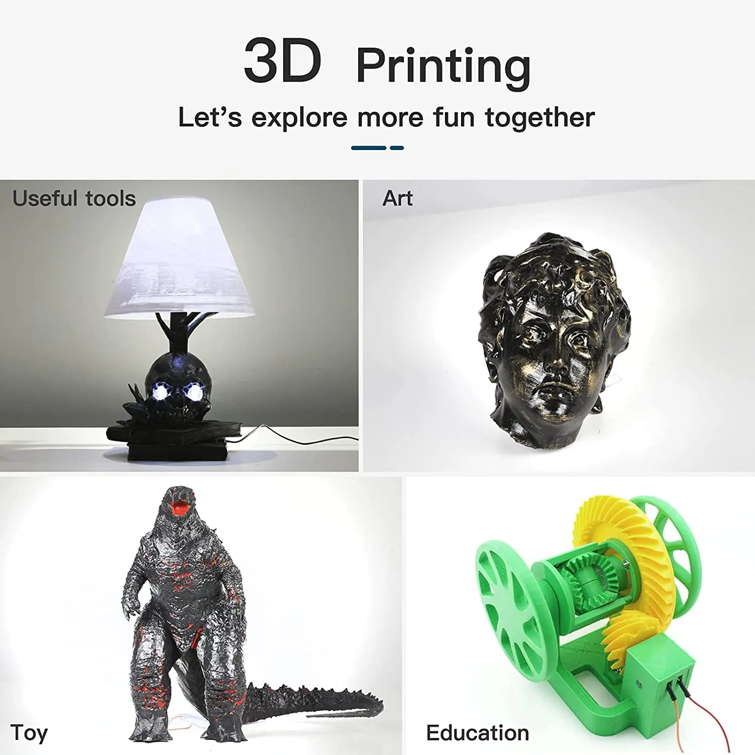 CREALITY 3D 1KG 1.75mm PLA 필라멘트 엉킴 방지 강력한 접착력 치수 정확도 +/-0.02mm 엔더 3 V2 모든 FDM 3D 프린터용