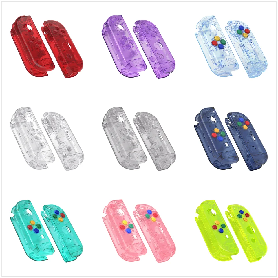カスタム透明シェル,クリアケース,ボタン付き,Nintendo Switch用