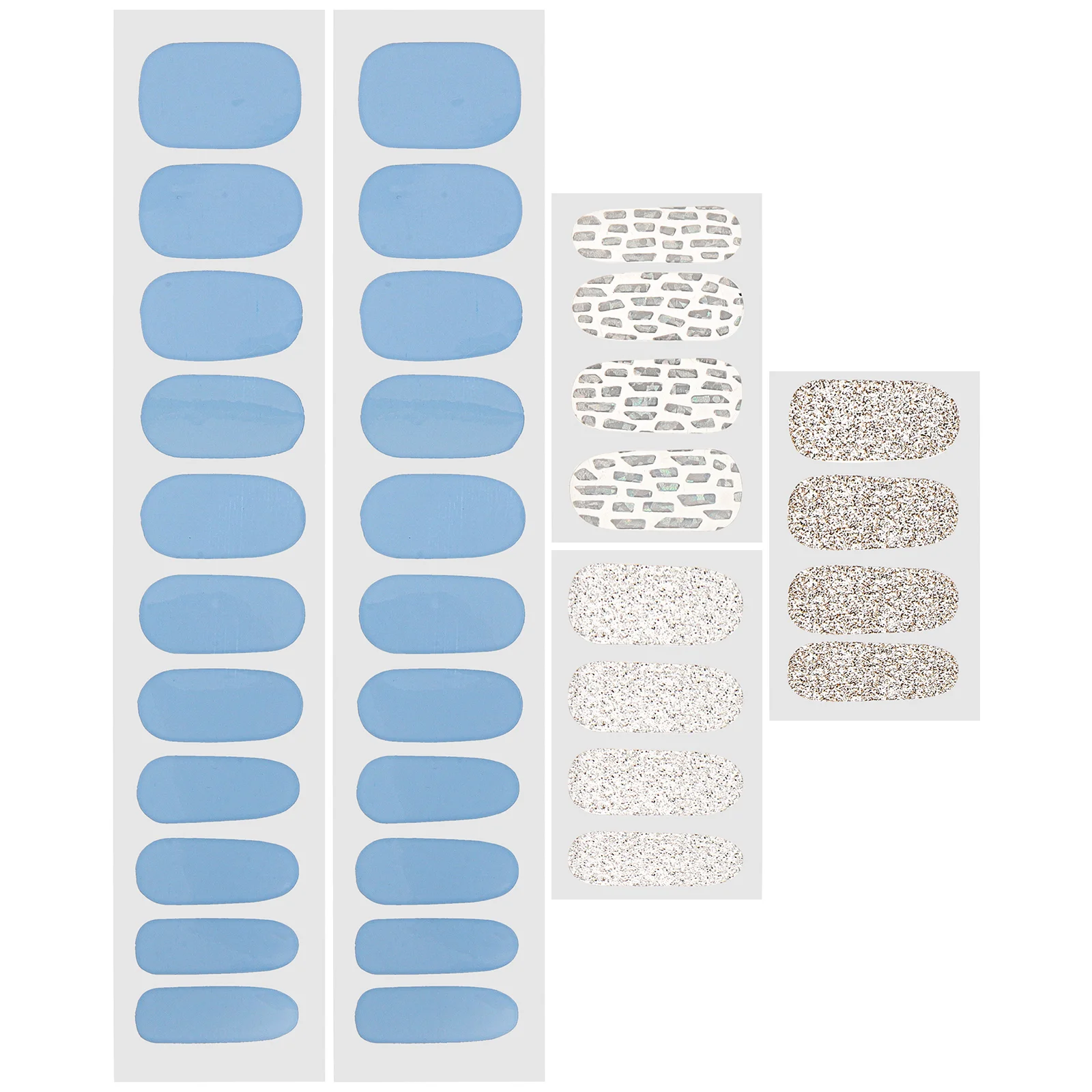 

Gel Nail Stickers Gloss Nail Strips Uv Free Nail Polish Strips Nail Wraps For Short Nails Glitter Nail Art Stickers