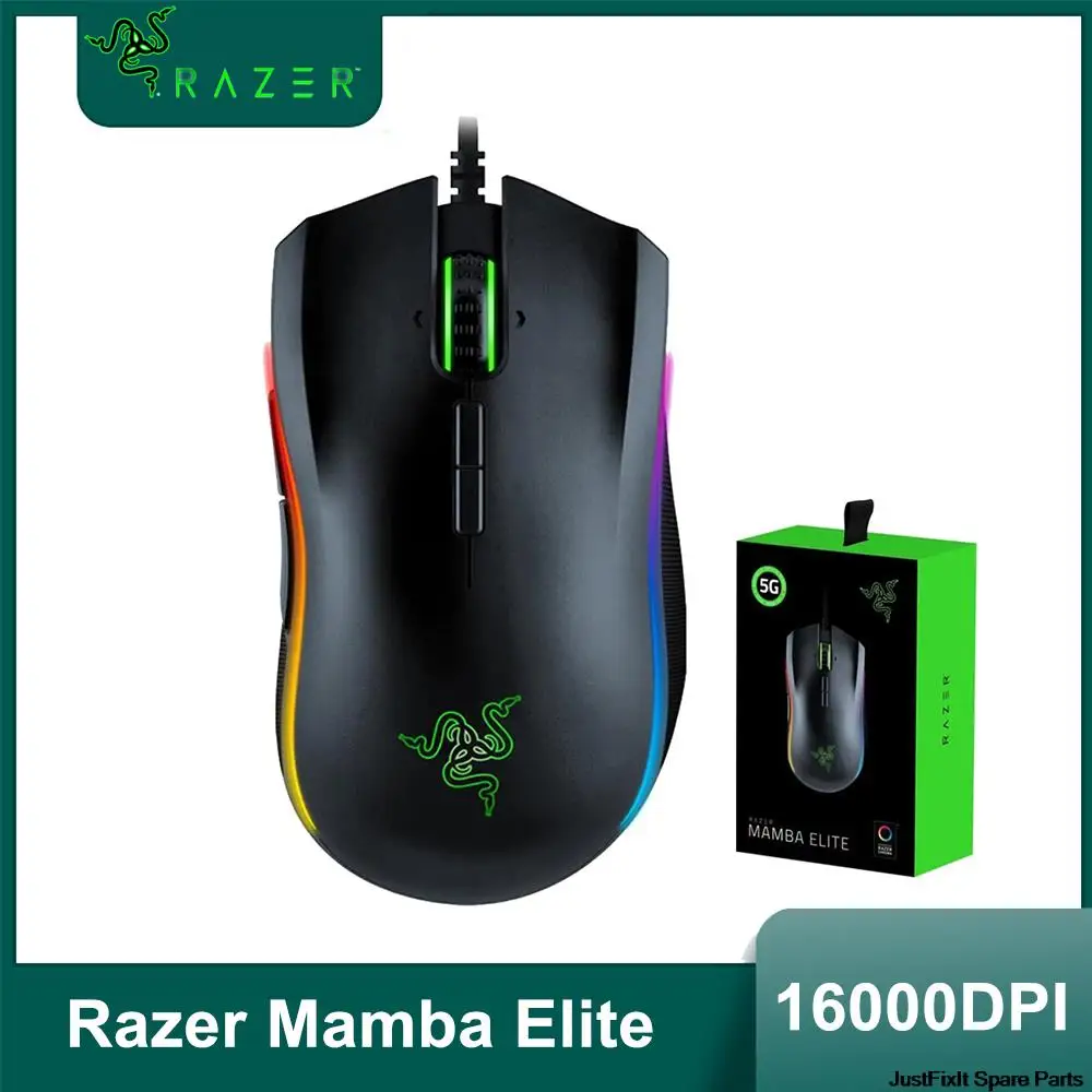 

Razer Mamba Elite Edition RGB Gaming Mouse 16000DPI Optical Sensor Wired Computer Mice 9 Buttons For Laptop PC Gamer Accessiores