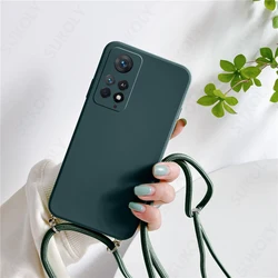Soft TPU Silicone Crossbody Lanyard Phone Case for Mi 13T(13T Pro) (Dark Green)