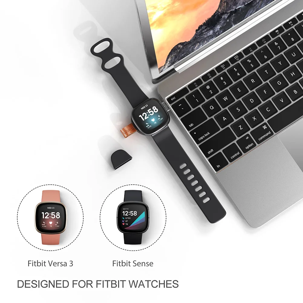 For Fitbit Versa 3/Fitbit Sense Charger Magnetic USB/Type-C Watch Charger Smart Watch Portable Wireless Charger Travel Cordless
