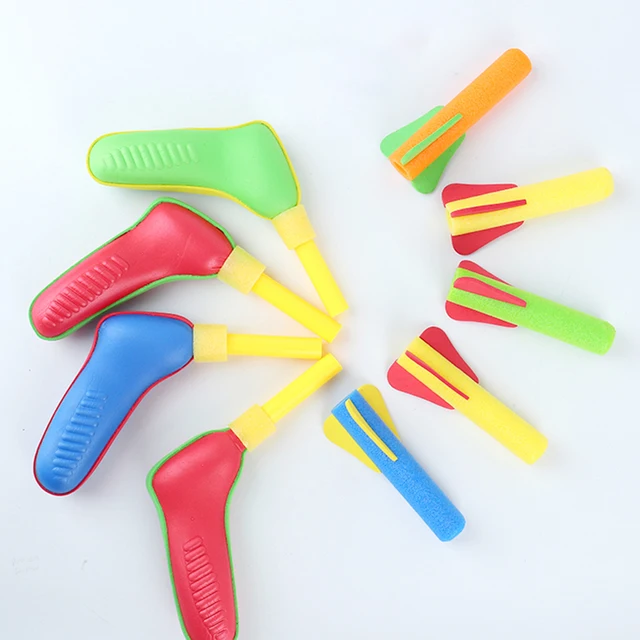 EVA Flying Pressed Soft Bullets Air Foam Guns Hand Pump Rocket Launcher Outdoor Soaring Propeller Garden Game Novel Children Toy 1