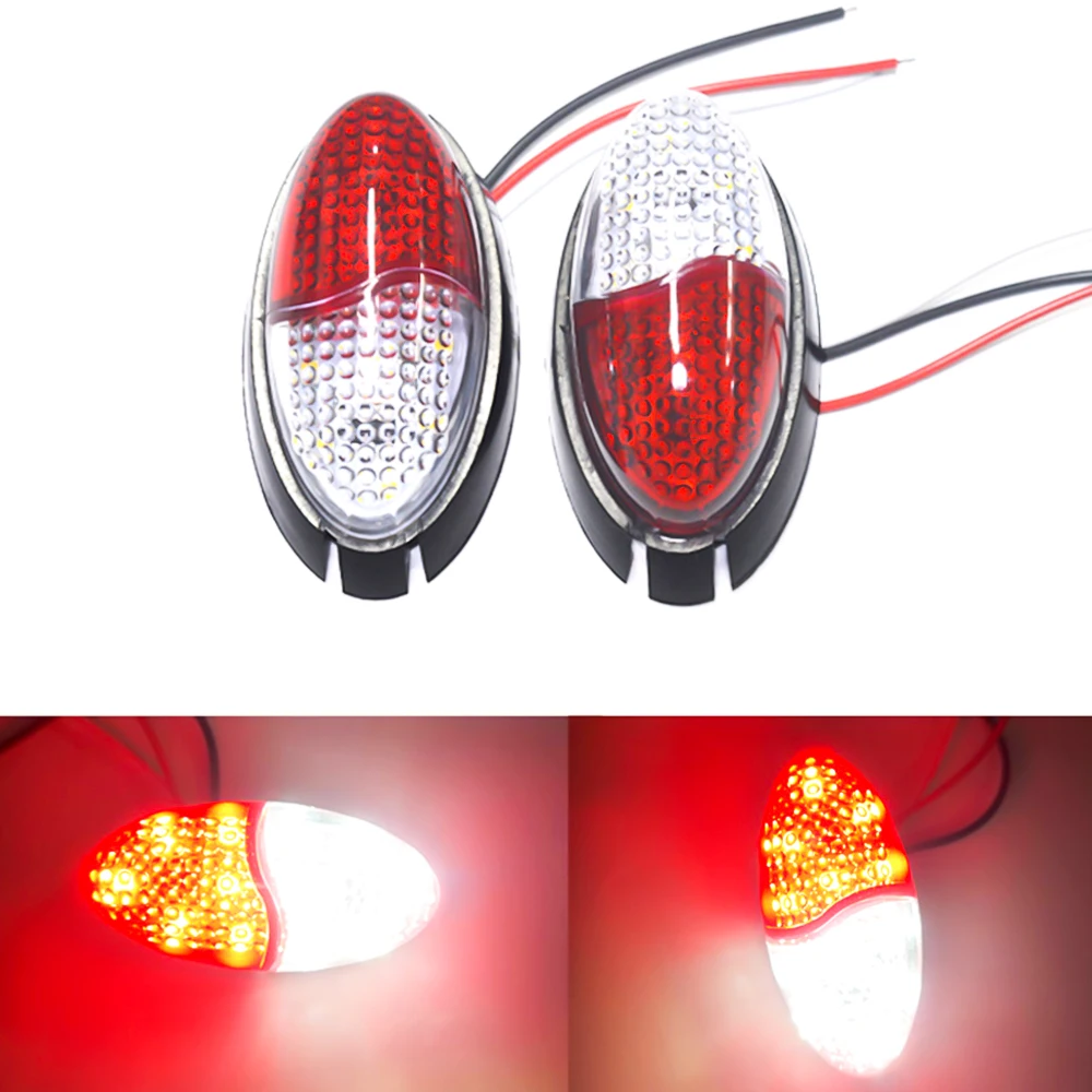 LED Marker Lights 2PCS LED Lights 12/24V Truck 12 LED Red White Side Marker Lights Lamp Trailer Truck Lorry Caravan