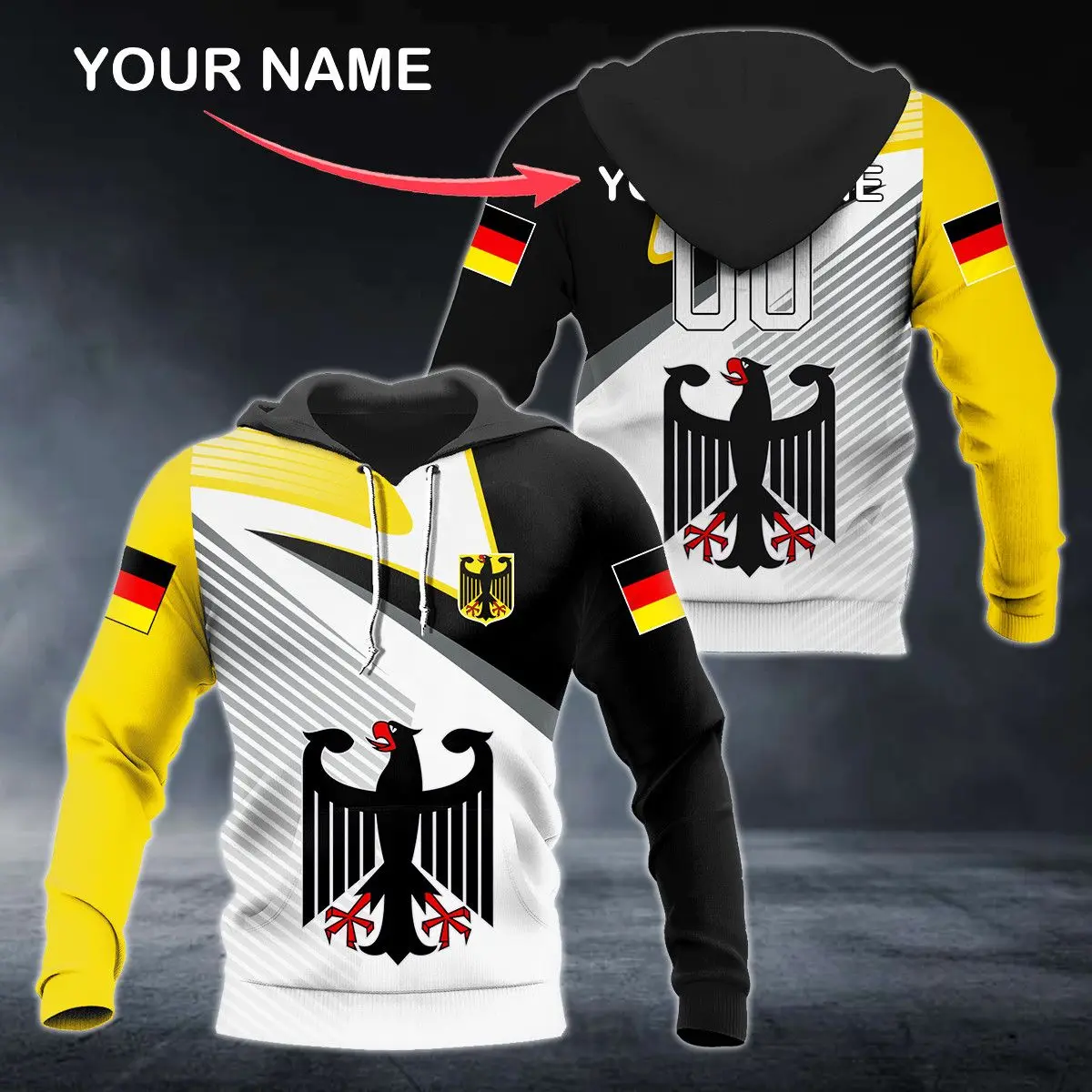Deutsche Tarnung 3d gedruckt Hoodie frei benutzer definierte Name Männer Pullover Herbst Mode Sweatshirt Flagge Muster lose Tops