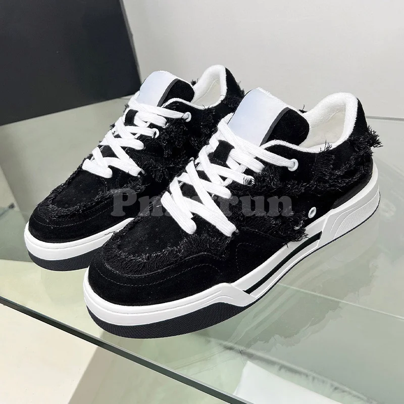

Unisex Style Casual Shoes Spring Autumn 2023 Thick Bottom Unique Upper Design Round Head Lovers Shoes Versatile Male Loafers