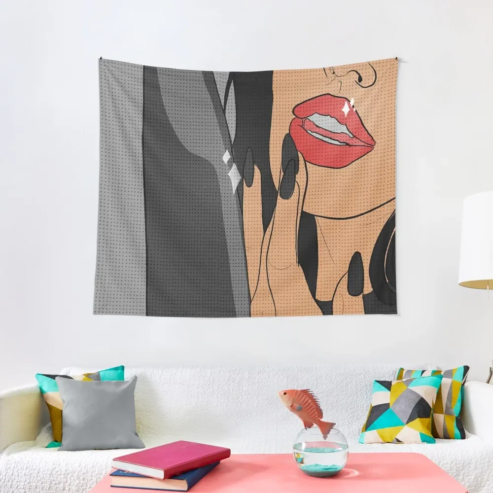 

dangerous woman comic style GREY Tapestry Decorative Wall Bedroom Decor Wall Art Tapestry