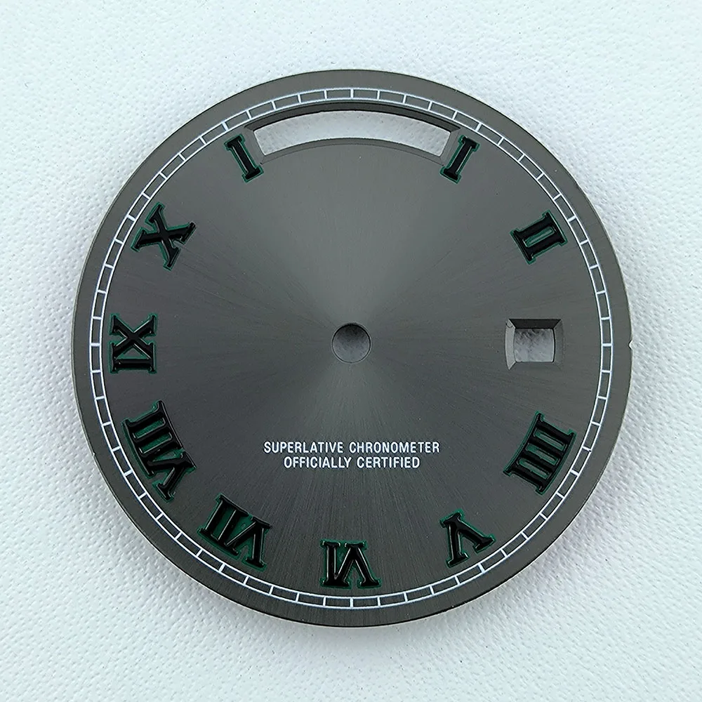 Custom Green Luminous Watch Dial - 31mm Dial for Miyota Movements, Ideal for Watch Repair and Enhancement