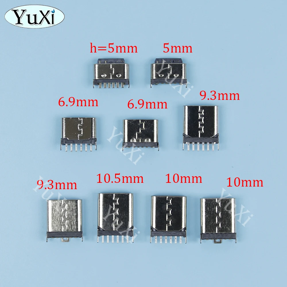 10-Pack USB Type-C Vertical Female Sockets - Fast Charge High-Speed Connectors