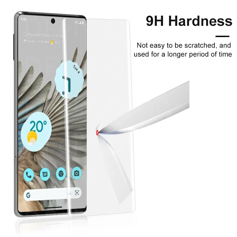 UV Screen Protector For Google Pixel 7 Pro Tempered Glass Film Full Screen Glue For Google Pixel 6 Pro Full Cover UV Glass