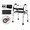 Bathroom commode adults assistive device backless walker shower chair 4