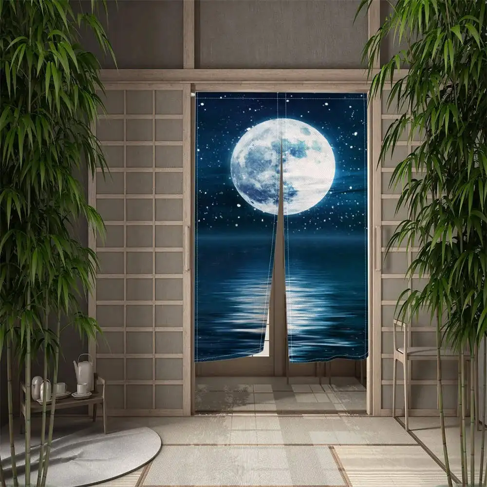

Японские дверные занавески, декоративные перегородки для кухни, коридора, прихожей, кафе, подвесная полузанавеска «Луна»