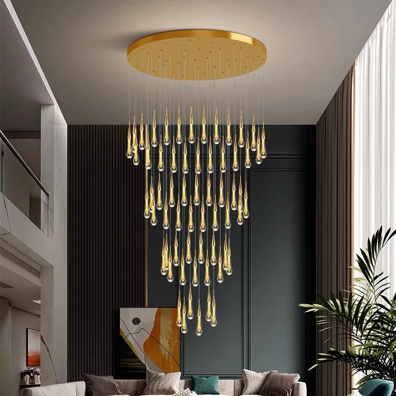 

Modern LED2024 New Crystal Chandelier Lustre Restaurant Bar Staircase Light Living Room Ceiling Chandelier Home Decoration
