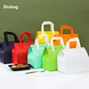 StoBag 10pcs Non-woven Tote Bags Fabric Insulation Food Cake Drinks Packaging Portable Keep Warm Cold Delivery Reusable Pouches 1
