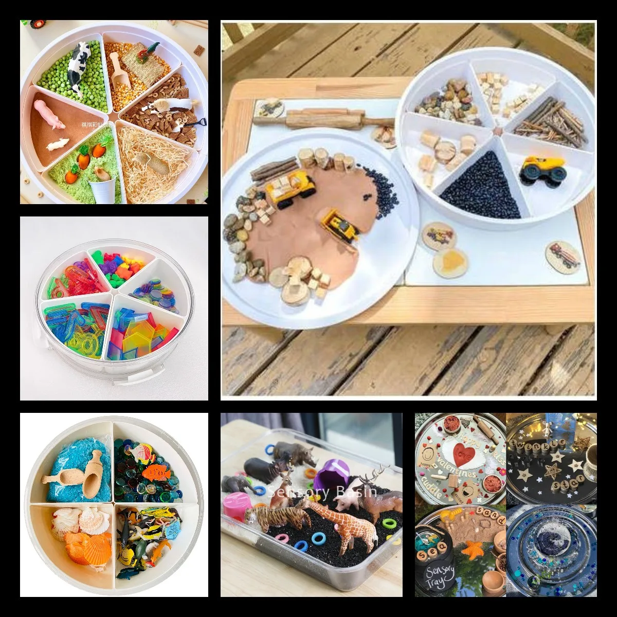 

Montessori Sensory Activities Tray Children's Game Plate Scene building Reggio Inspired Early Education Basin Kindergarten Tray