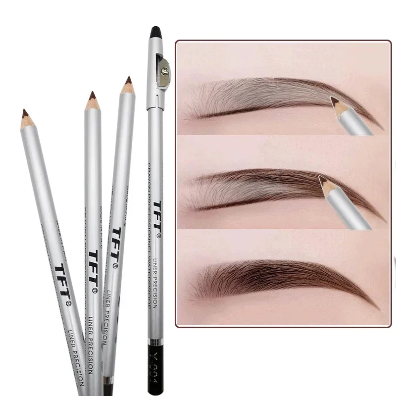 

Waterproof Matte Eyebrow Pen Makeup Lasting Black Brown Grey Non-Smudged Eye Brow Pencil Tint with Brush Cosmetics Dropshipping