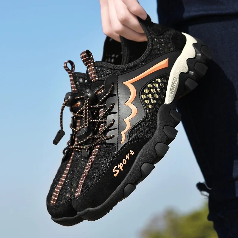 New Breathable Mesh Hiking Sneakers Men Summer Hiking Shoes Outdoor Sport Climbing Shoes Men Non-slip Men Trekking Sneakers 2023