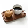 Tableware Dessert Tray Walnut Color Japanese Wood Tray Breakfast Bread Tray INS Creative Tea Saucer Coasters Coffee Coasters 5
