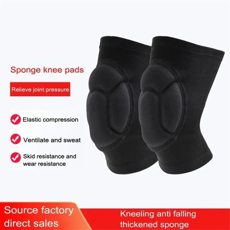 1 Pair Sports Thickening Knee Pads Volleyball Extreme Sports Kneepad Brace Support Dancing Anti collision Elastic Knee Protector,knee pad,knee support,knee brace,knee wraps,protective gear set
