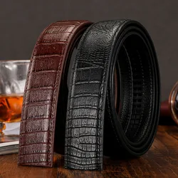 Men's Automatic Buckle Belts No Buckle Belt Brand Belt Men High Quality Male Genuine Strap Jeans Belt Free Shipping 3.5cm Belts
