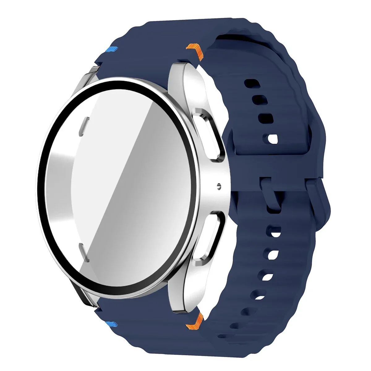 Enhanced Silicone Band and Bumper Case with Tempered Glass Screen Protector
