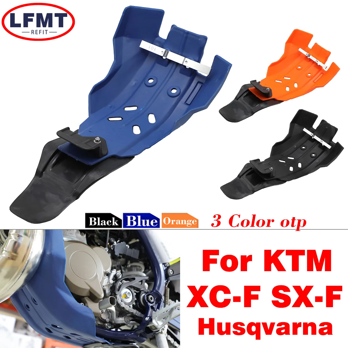 Moto Engine Shield Frame Protector Cover Guard Skid Plate Per Ktm Xc-F Sx-F 250 350 Per Husqvarna Te Tc Fefc 300 2016-2023