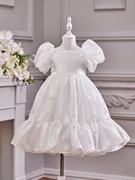 Girl Baby Toddler Puff Sleeve Organza Tulle Tutu Twirly Babydoll Flare Ball Gown Princess Flower Girl Dress 1