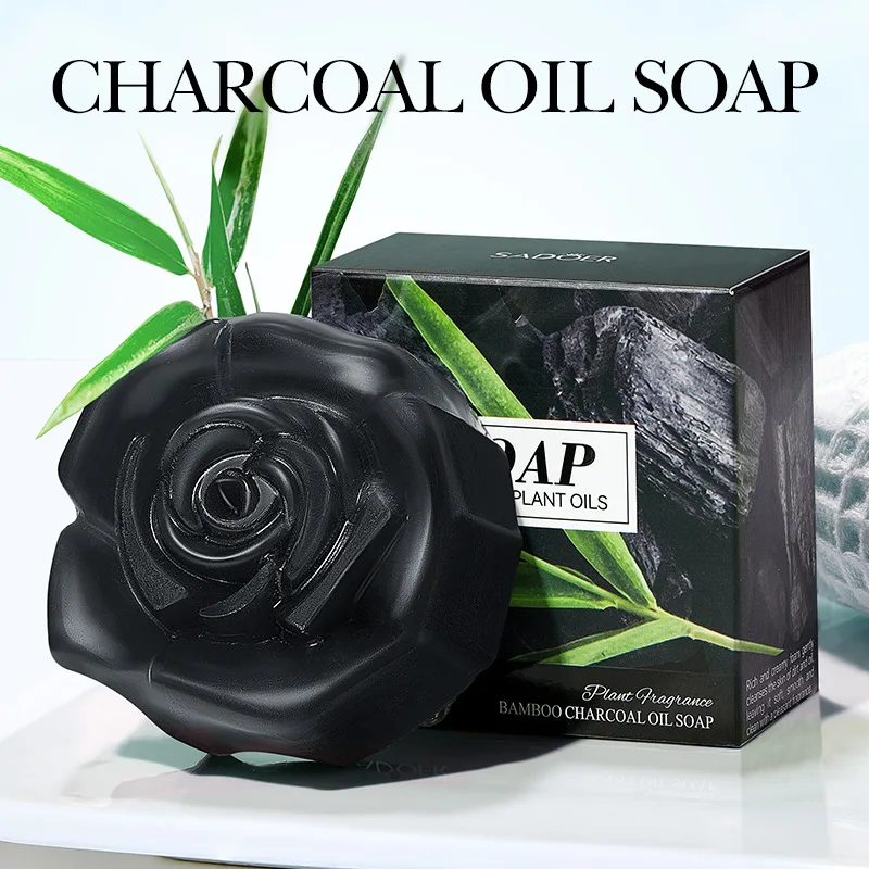 1Box Bamboo Charcoal Soap Cleansing The Body Wash Soap Moisturize Control Essential Oil Clean Prevent Dry Skin Hydrating