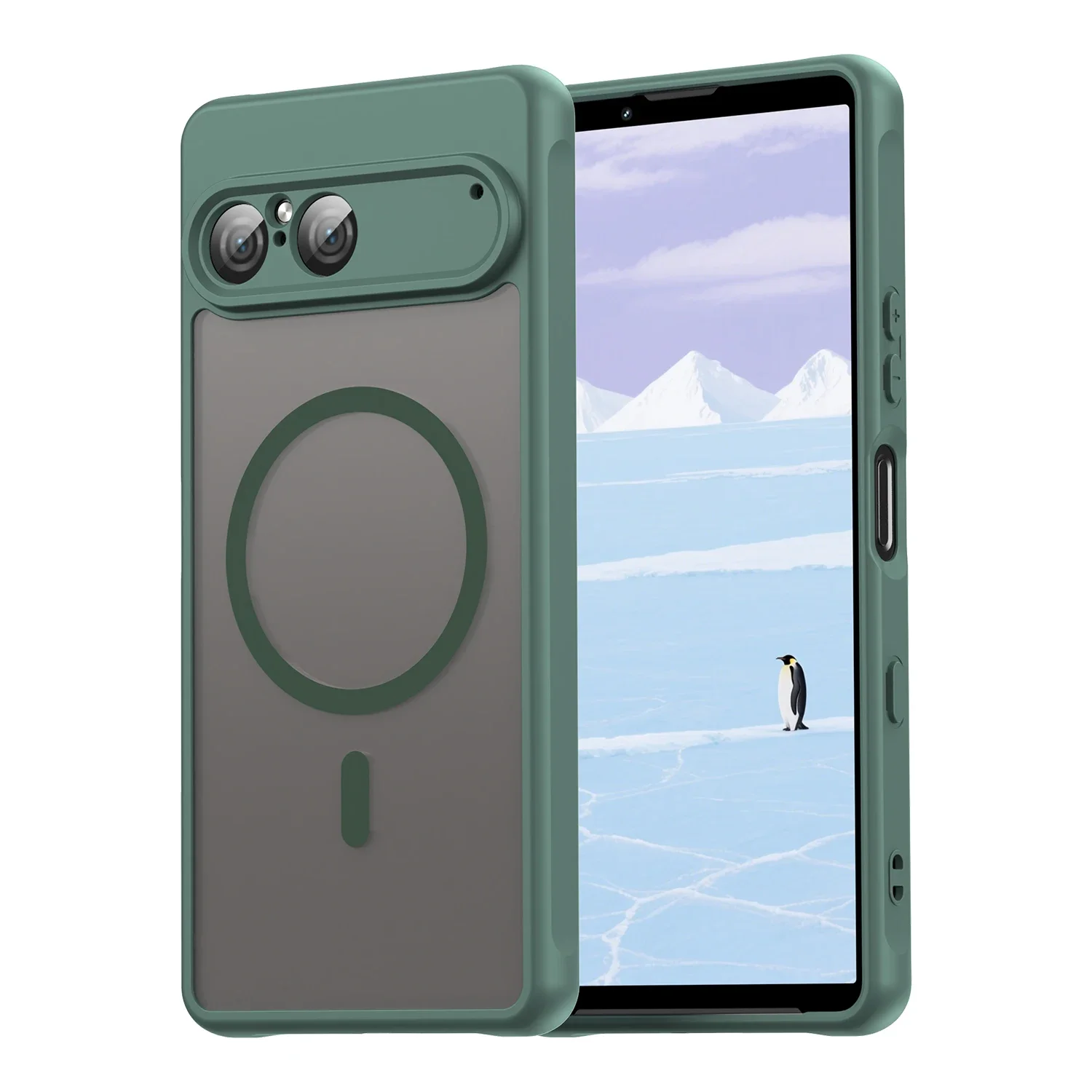 MagSafe Wireless Charging Matte TPU Cover with Camera Lens Protection and Shockproof Design