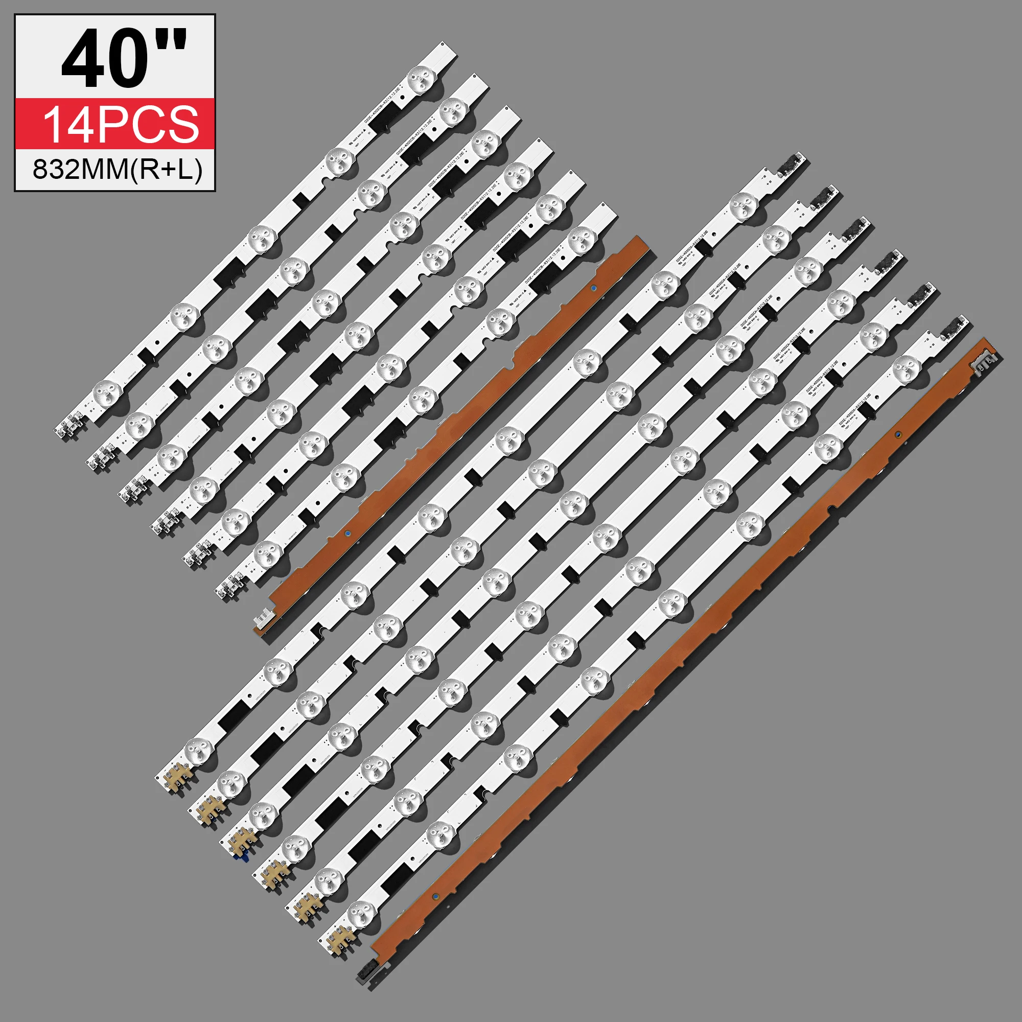 14PCS x Ｚ 40 UA40F5500 AJ  AR 2013SVS40F HF400BGLV1H R/L UE40F6300 CY-HF400CSLV1 8 + 5 LEDs 832m&m