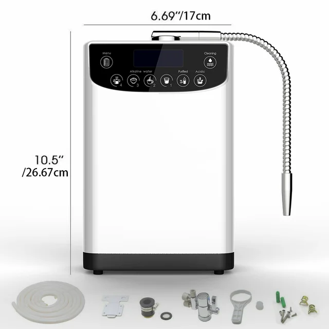 708 Alkaline Water Ionizer Purifier Machine PH4.5-10.5 Alkaline Acid Water Filter Rich Hydrogen water generator Orp-500 LED 6