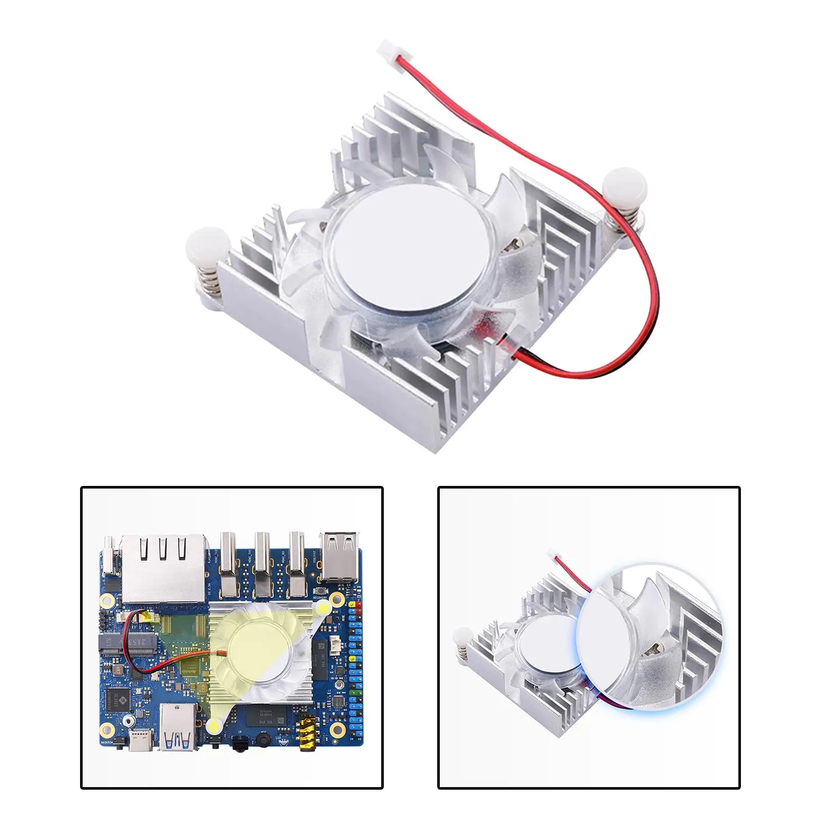 

Heatsink Fan PC Material Good Heat Resistance Accessories Large Air Volume Convenient Installation Integrated Aluminum Heatsinks