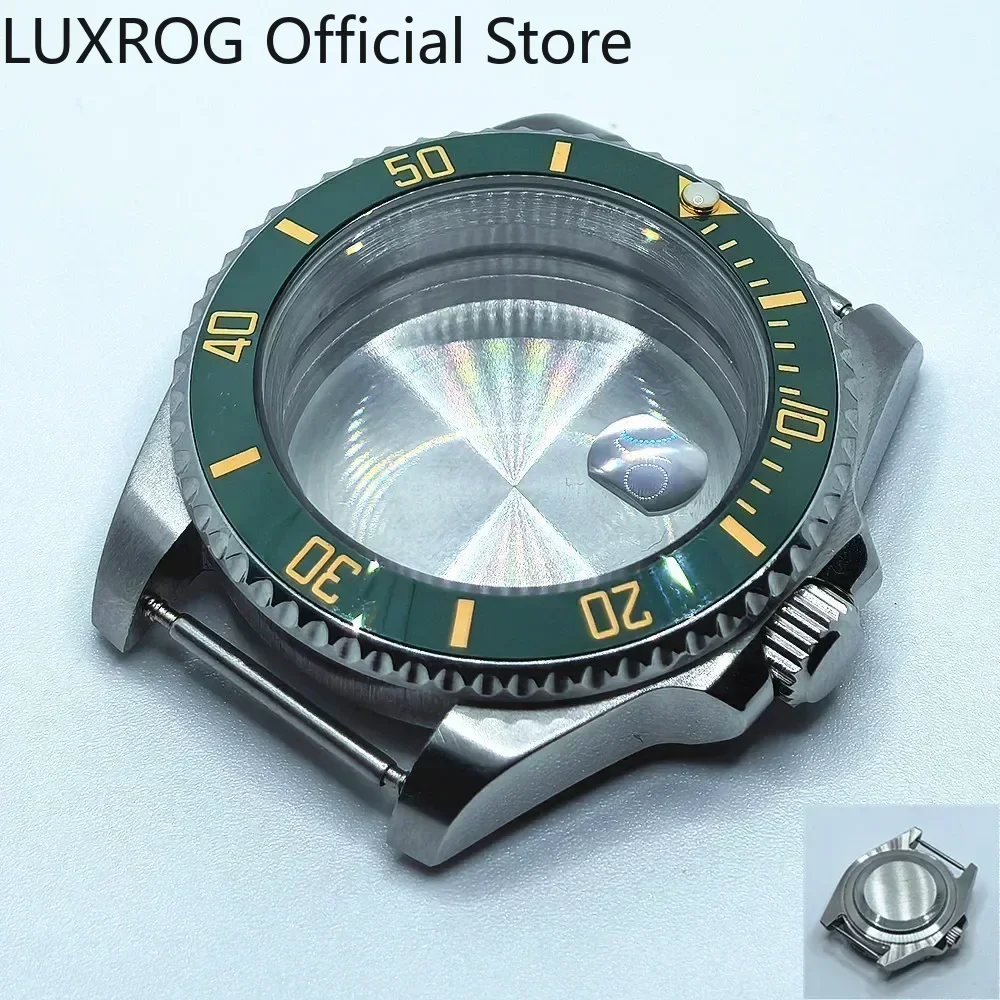 Stainless Steel 40MM Black Blue Ceramic Insert Watch Case