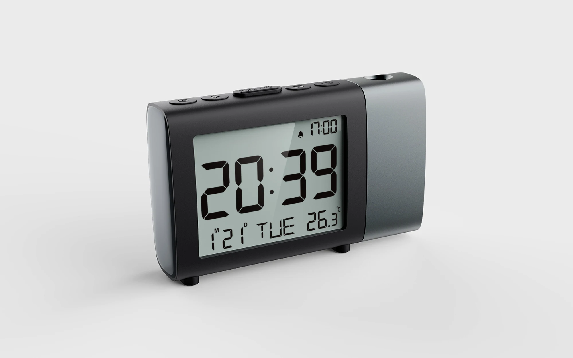 Digitaler Projektionswecker, elektronischer Desktop-Tischwecker mit Temperatur, Zeitprojektor, Schlafzimmer, Nachttisch-Stummschaltung – Detail 23