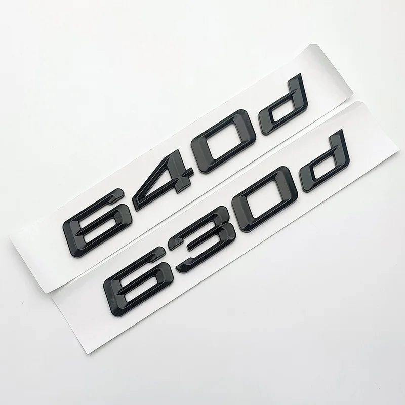 3D Abs Black Logo 630D 640D Emblem Letters Badge Targhetta Decalcomania Car Trunk Sticker Per Bmw Serie 6 Gt F06 F12 F13 Accessori