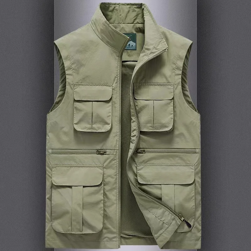 Tactical Vest For Men Golf Hunting Large Size Men's Camping Sleeveless Jacket Multi-pocket Work Padded Luxury MAN Clothing Denim