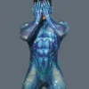 Fashion Men's Sexy Wear Luxury Full Rhinestone Jumpsuit Spandex Bodycon Party Nightclub DJ Stage Performance Muscular Man Juren 4