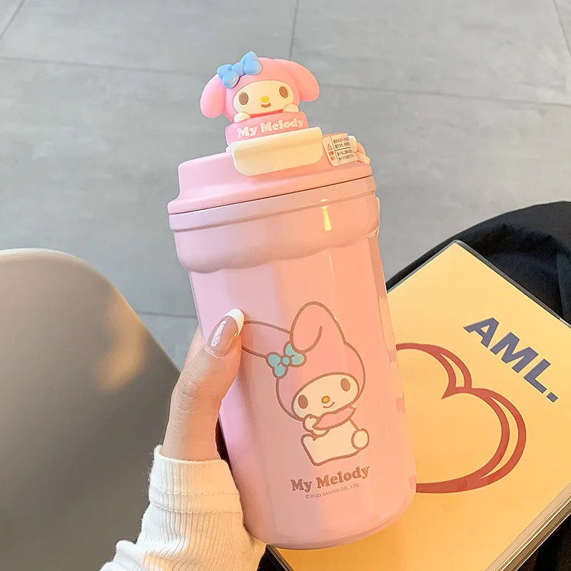 Genuine 2023 New Sanrio Cartoon Animation Series Pochacco Insulated Cup High-Looking Portable Kuromi Coffee Cup Children's Gifts