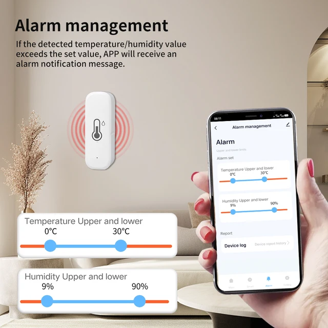 TNCE Tuya sensor temperature Humidity wifi/zigbee, Indoor Thermometer Hygrometer Monitor, work with smart life alexa google home 6