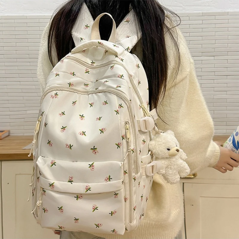 Cute Backpack Girls Fashion School Bag Large Capacity Student Schoolbag For Teenage Portable Travel Storage Bag for Kids Bookbag