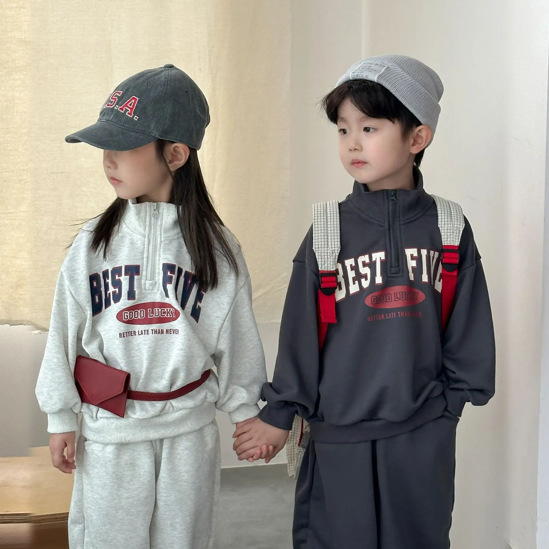 Autumn Kids Letter Print Hoodie and Pants Set