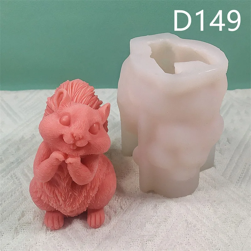 Silicone Mold For Wedding Festive Candle Mold Big Cute Squirrel Soap Plaster Molud Aromatherapy Wedding Gifts Handmade