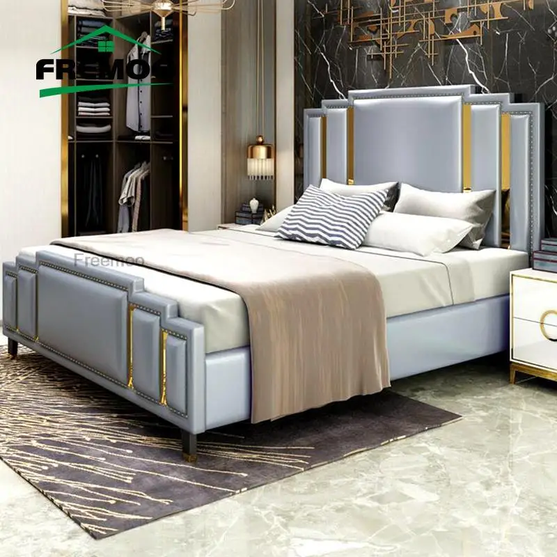 Luxury Bedroom Bed Home Furniture Modern Simple Double Fashionable Designer Bedroom Sets King/ Queen Size Bed