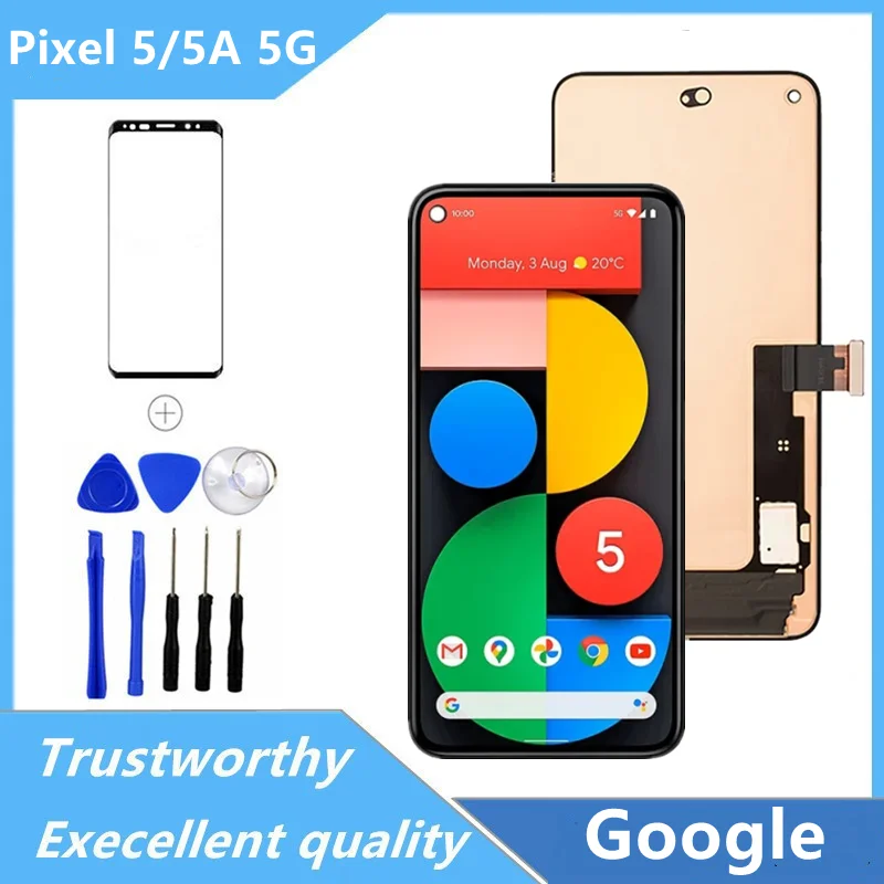 

Original LCD For Google Pixel 5a 5G Pixel 5 a Display Screen Touch Panel Digitizer For Google Pixel 5 LCD GD1YQ GTT9Q Frame