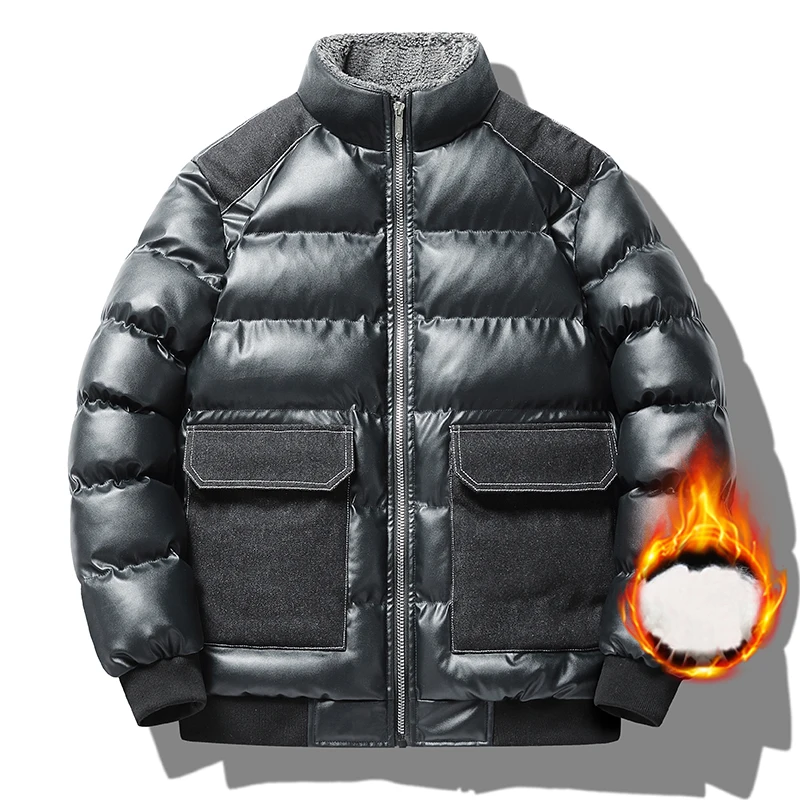 LEATHER WARM PADDED PARKAS